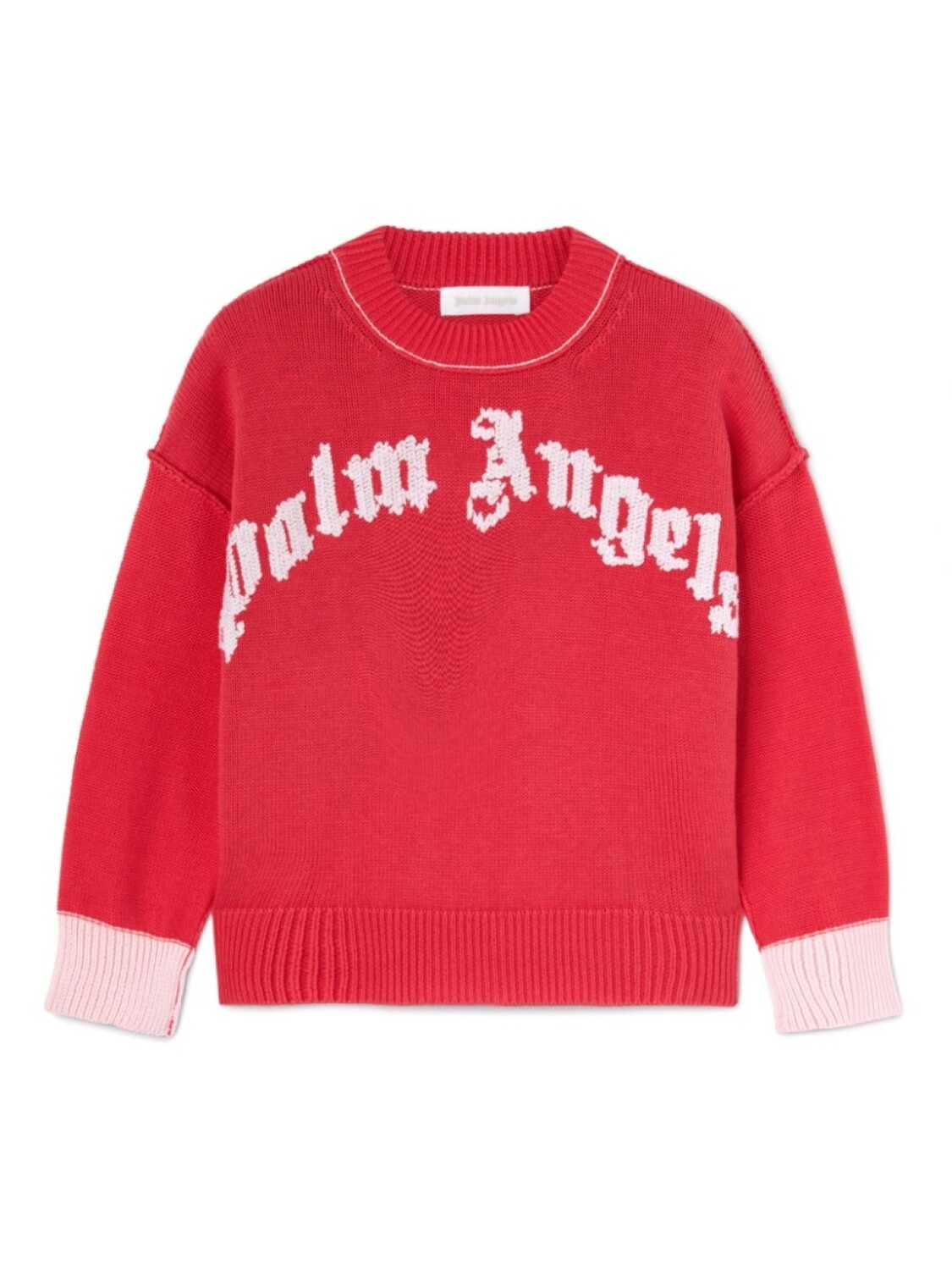 

Palm Angels Kids свитер вязки интарсия с логотипом, красный