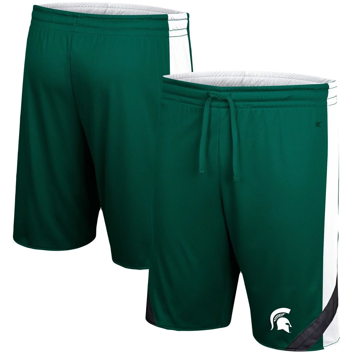 

Мужские двусторонние шорты зеленого/белого цвета Michigan State Spartans Big & Tall Team Colosseum