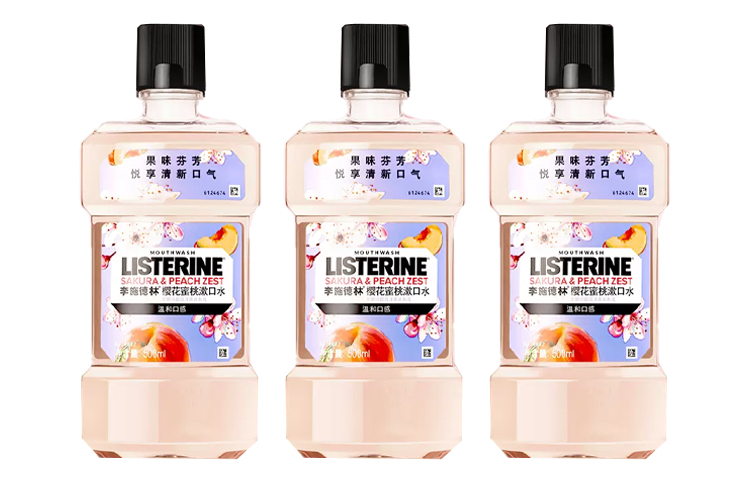 Listerine Ополаскиватель для полости рта Cherry Blossom Peach, очищающий, 500 мл*3, Mint — фото 2