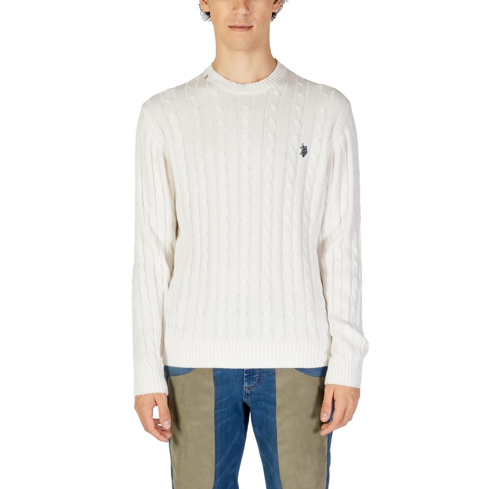 

Белый хлопковый свитер U.S. Polo Assn.