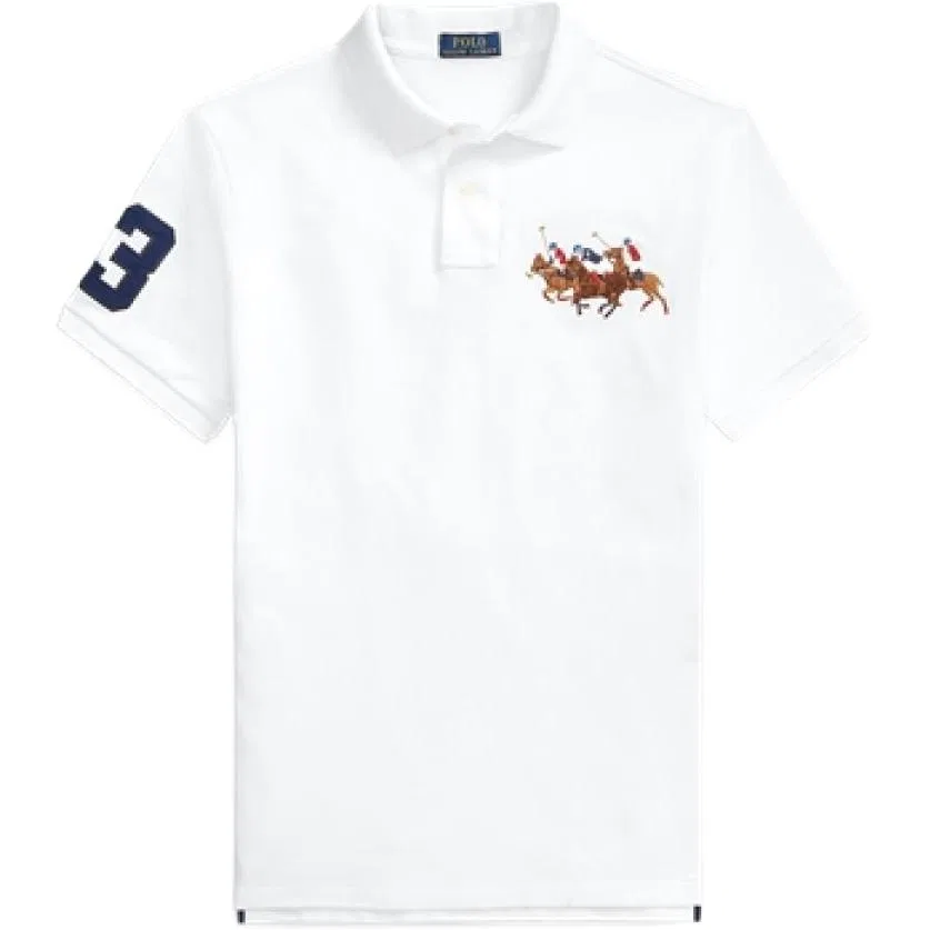 Поло Polo Ralph Lauren Custom Slim Fit белое