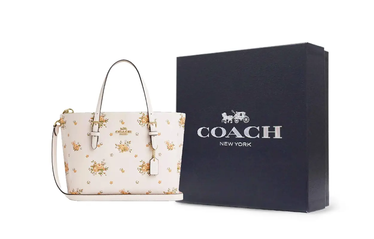

COACH Кожаная сумка тоут Шоппер Сумка через плечо Кроссбоди Женская сумка среднего размера белая