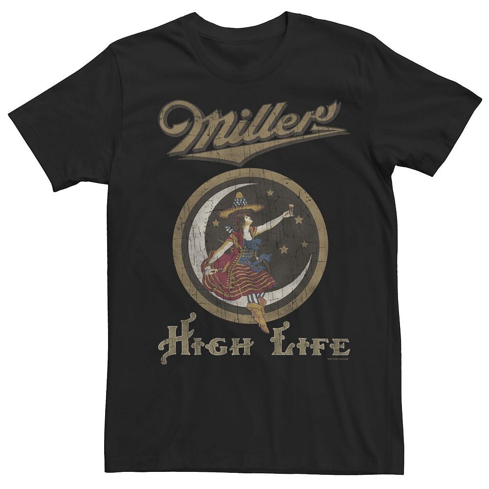 

Мужская классическая футболка с логотипом Coors Brewing High Life Vintage Licensed Character, черный
