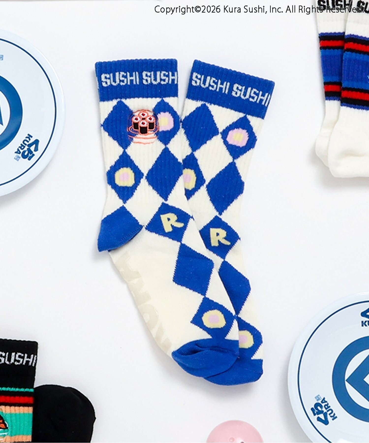 Носки SUSHI в сотрудничестве с Kura Sushi BREEZE, Check pattern