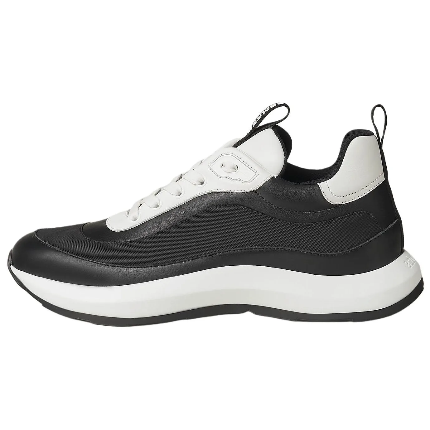 HERMES Кроссовки мужские Kuma Calfskin Low top Casual 4.3 см черно-белые