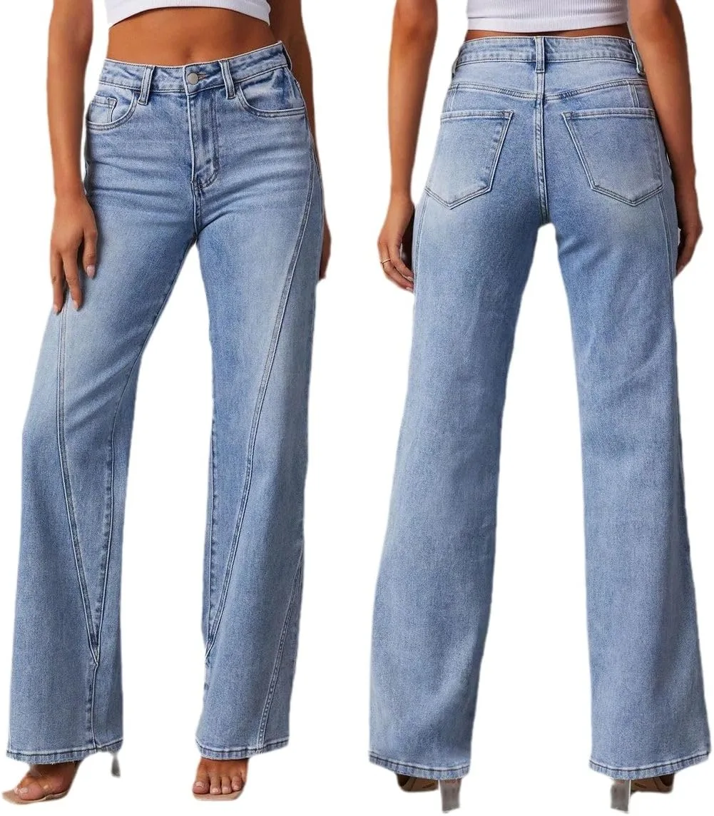 

Женские джинсы Vintage Mid Rise Wide Leg Loose Straight Long Y2k Sufedffd