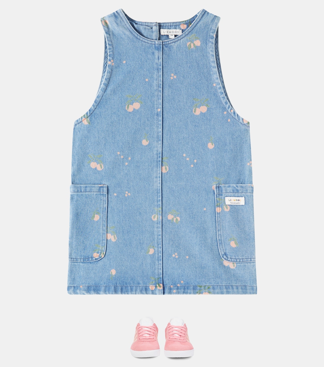 Джинсовое платье с принтом Анжелика Liewood, Peach/Light Blue Denim — фото 2