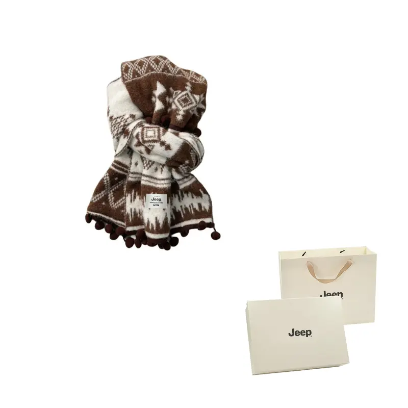 

Шарф вязаный из полиэстера и акрила Unisex Jeep, коричневый