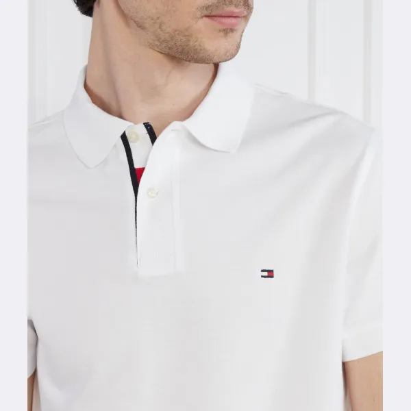 Рубашка-Поло узкого кроя с флажком под планкой Tommy Hilfiger, белый — фото 3