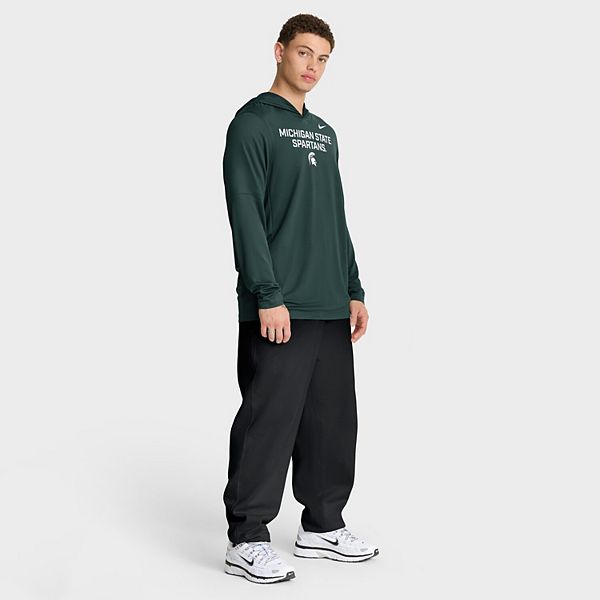 Мужская зеленая толстовка Michigan State Spartans 2025 Sideline Dri-FIT с длинным рукавом Nike — фото 4
