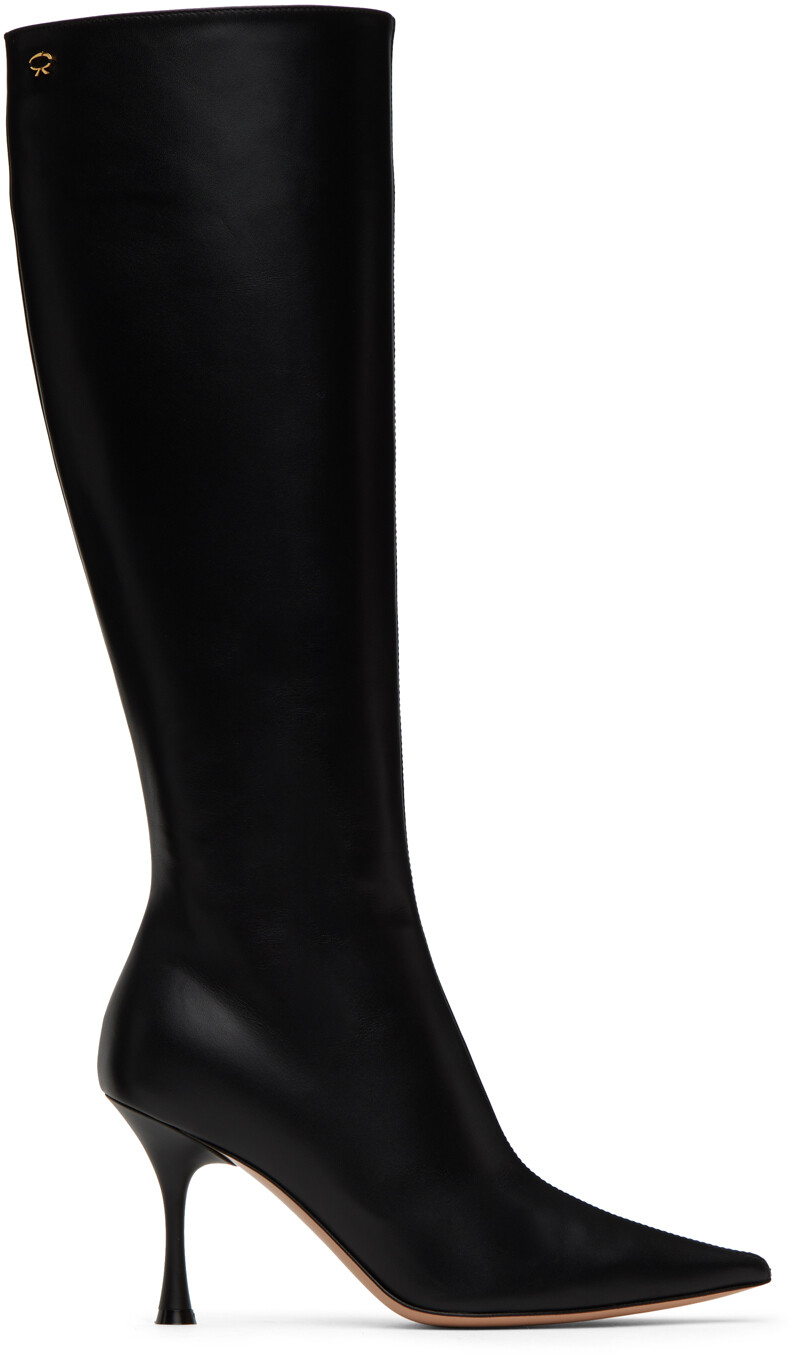 

Черные высокие ботинки Vitello 85 Gianvito Rossi, Черный, Черные высокие ботинки Vitello 85 Gianvito Rossi