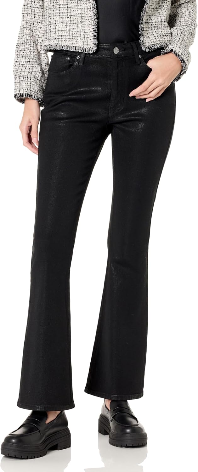 

GUESS Женские сексуальные расклешенные джинсы, Jet Black Multi