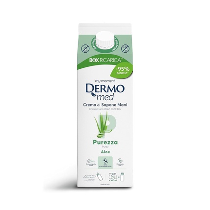 

Dermomed Eco-Refill Крем-мыло для рук Жидкая чистота с гиалуроновой кислотой 900мл Алоэ Вера