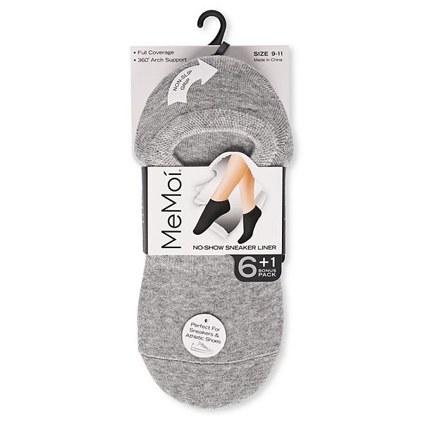 

Женские носки-невидимки для кроссовок, 7 пар, хлопковый микс Memoi, Gray White Black