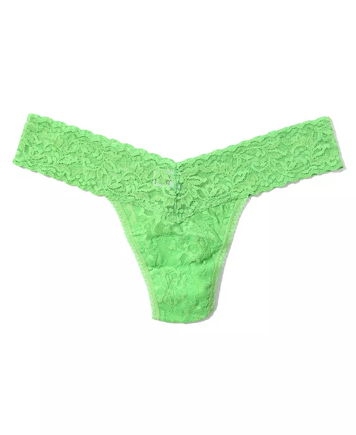 

Женские фирменные кружевные стринги с низкой посадкой Hanky Panky, зеленый
