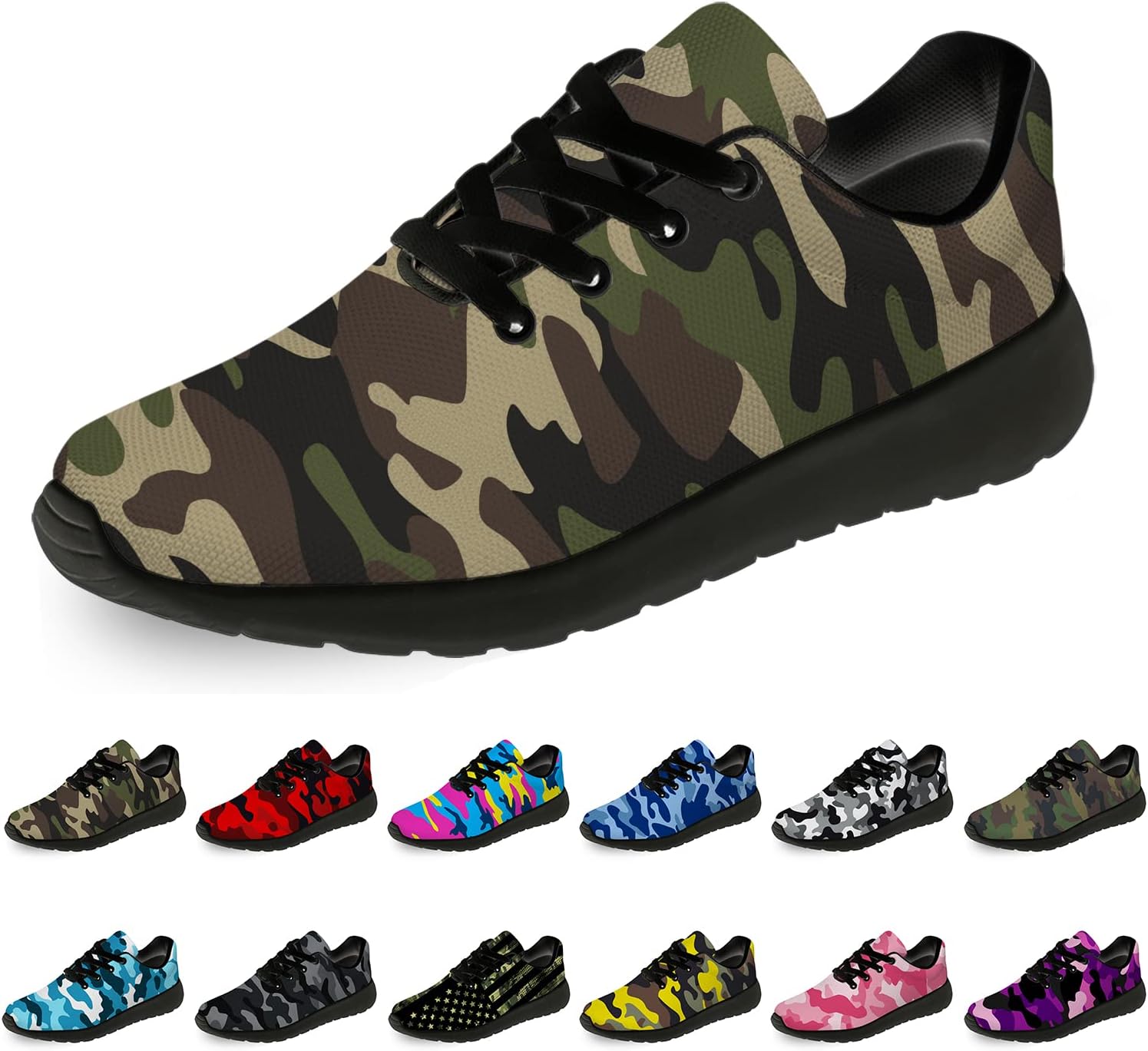 

Кроссовки Horethy унисекс с камуфляжным принтом для женщин и мужчин, дышащие и легкие, для любых случаев, мультиколор