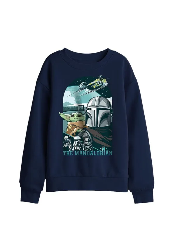 Толстовка с изображением герба мандалорца и грогу рейзора Star Wars, Dark Blue
