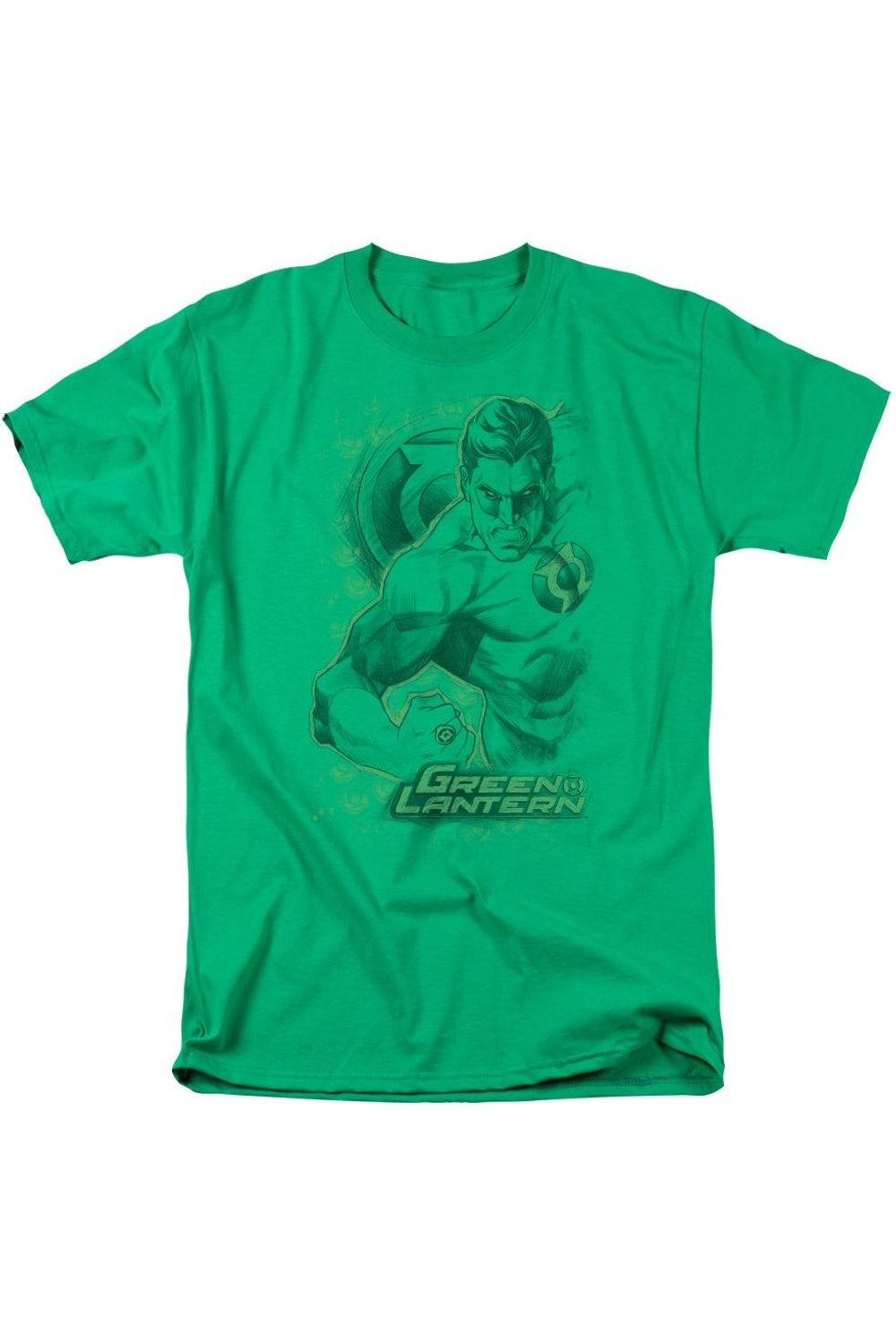 

Футболка с коротким рукавом для взрослых DC Comics Pencil Energy Gildan, цвет kelly green