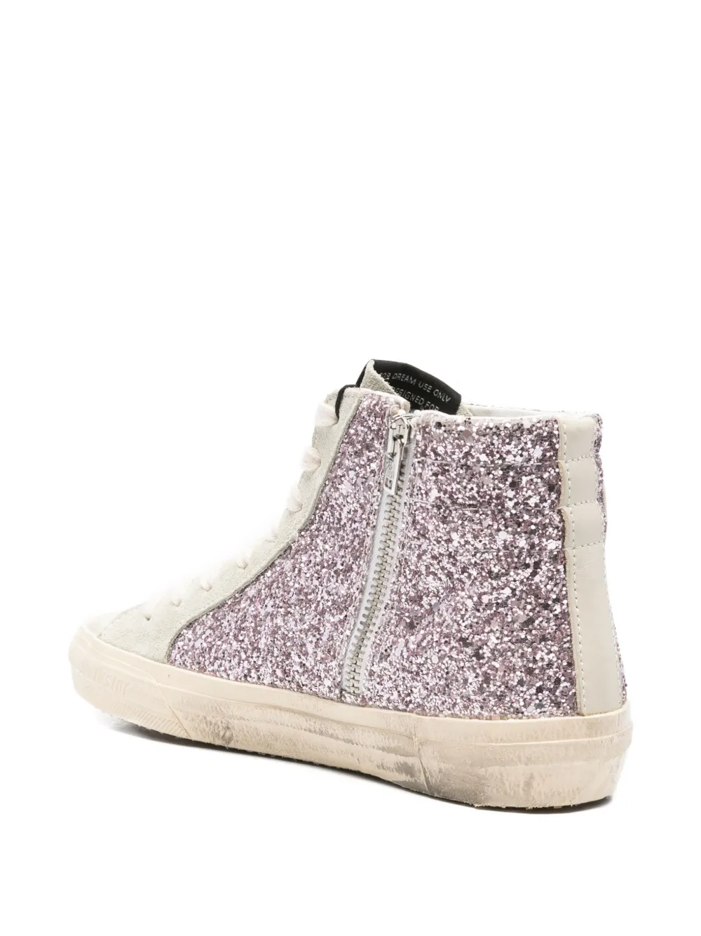 Высокие кроссовки с блестками GOLDEN GOOSE, розовый — фото 3