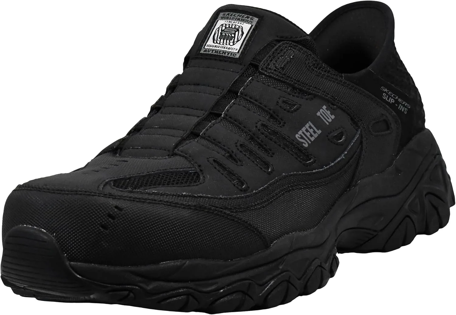 Мужские защитные ботинки Skechers Hands Free Slip-ins Cankton-Faison St, черный