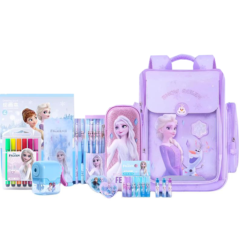 

Disney Полиэстеровый вместительный рюкзак для школьников с молнией, Purple+Study Stationery