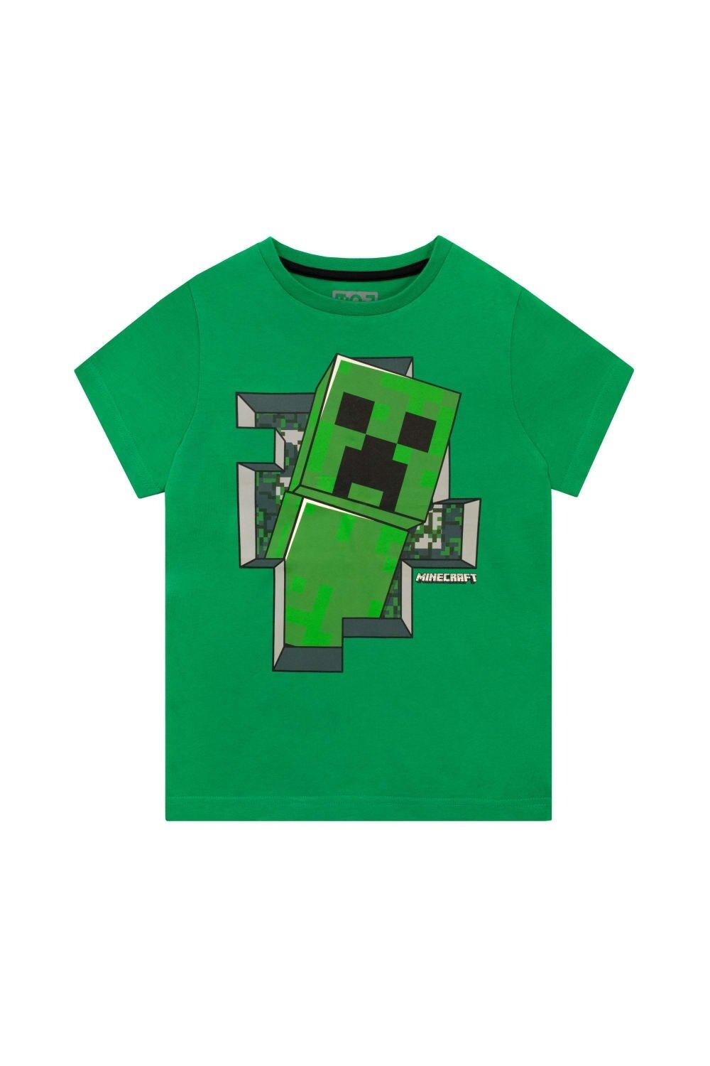 

Футболка с рисунком Creeper Minecraft, зеленый