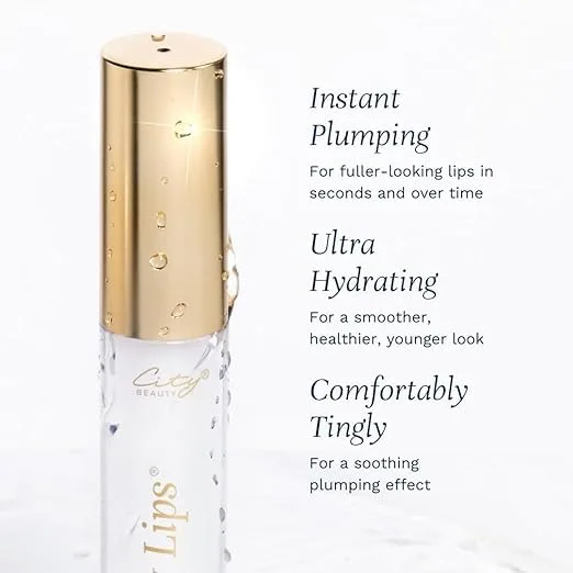 Блеск для губ City Beauty City Lips Plumping Lip Gloss - сияющий блеск для более полных и молодых губ | Увлажняющее и разглаживающее средство для губ с гиалуроновой кислотой, Midnight Sparkle — фото 4