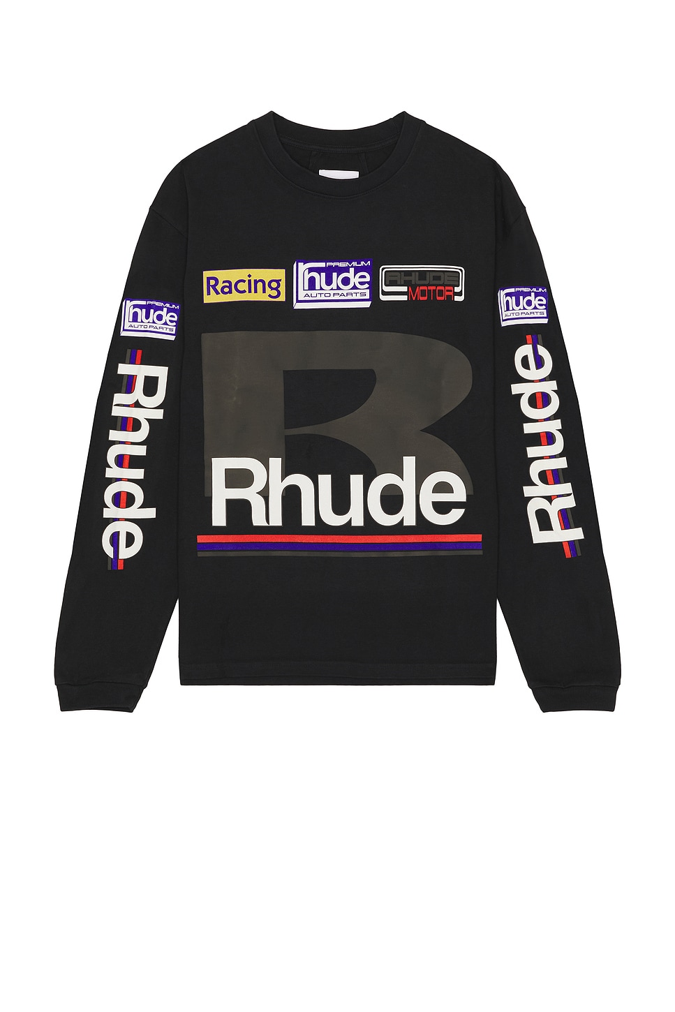 

Футболка с длинным рукавом и нефтяным патчем Rhude, vintage black