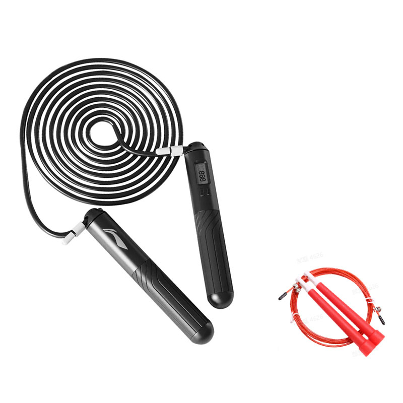 

Скакалка материал троса pvc стальной трос, материал ручки abs силикон для взрослых примерно 2,8 м LINING, черный