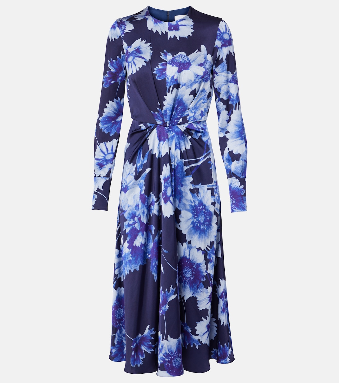 

Платье миди с цветочной драпировкой Erdem, Troubridge Floral Indigo