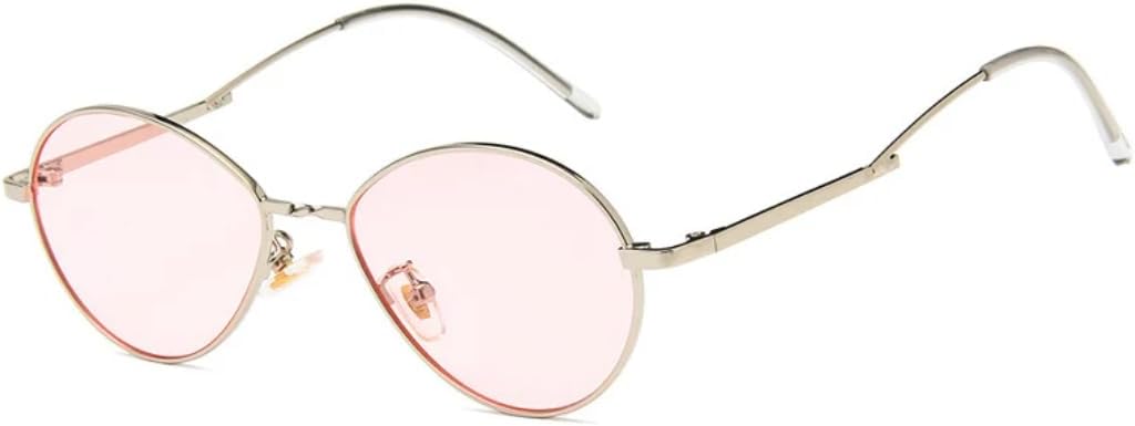 

Солнцезащитные очки с защитой UV400 | Маленькая оправа, овальные цветные линзы | Для женщин и мужчин, для занятий спортом на открытом воздухе и вождения DSVIGF, Silver Pink