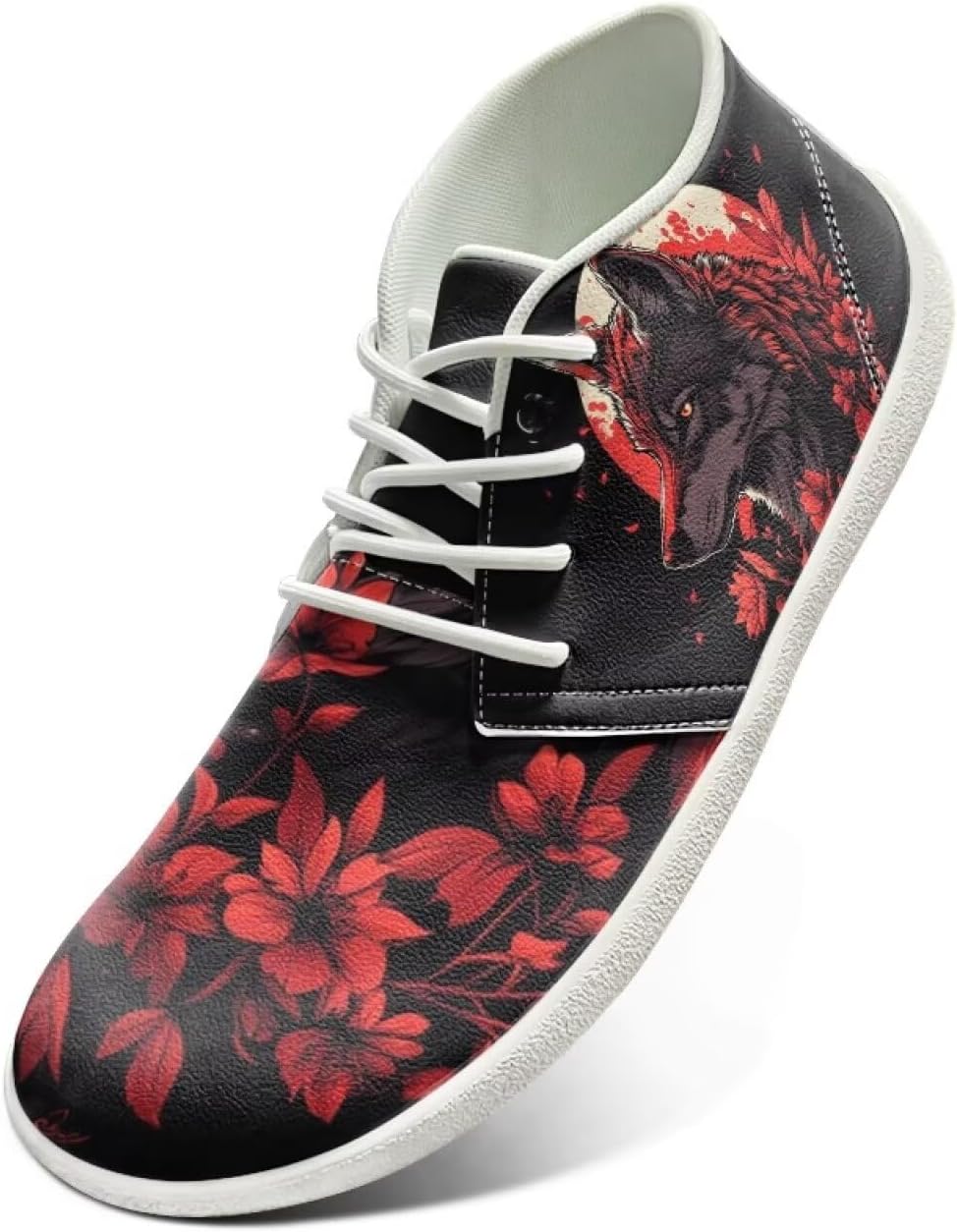 

Кроссовки для женщин и мужчин, кроссовки для скейтборда, водонепроницаемые повседневные обувь Yreiwoby, Wolf Flower