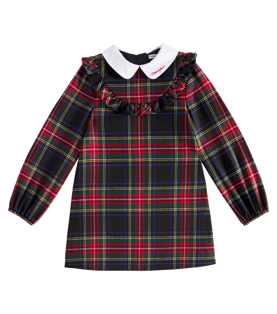 

Платье из смеси шерсти и хлопка в клетку тартан Dolce&Gabbana Kids, цвет quadri-check-tartan