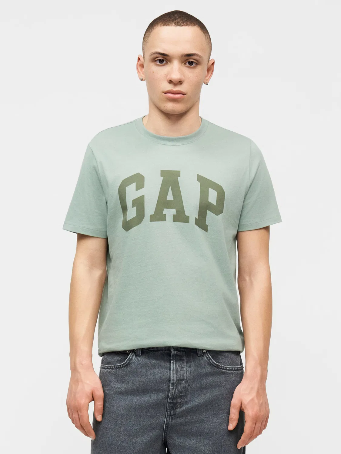 Рубашка Gap EVERYDAY зеленого и пастельно-зеленого цвета — фото 2