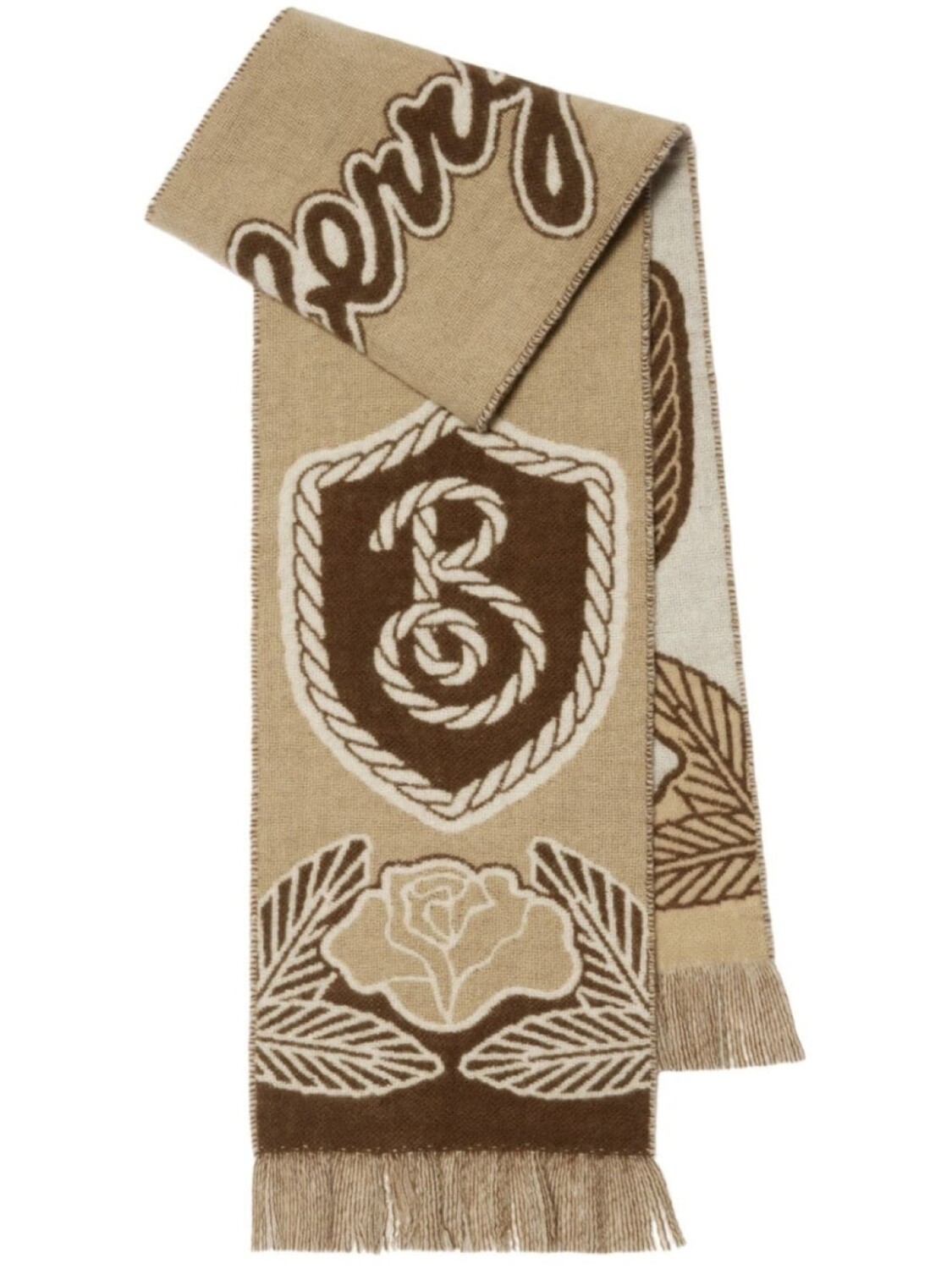 

Burberry шарф B Shield, нейтральный цвет