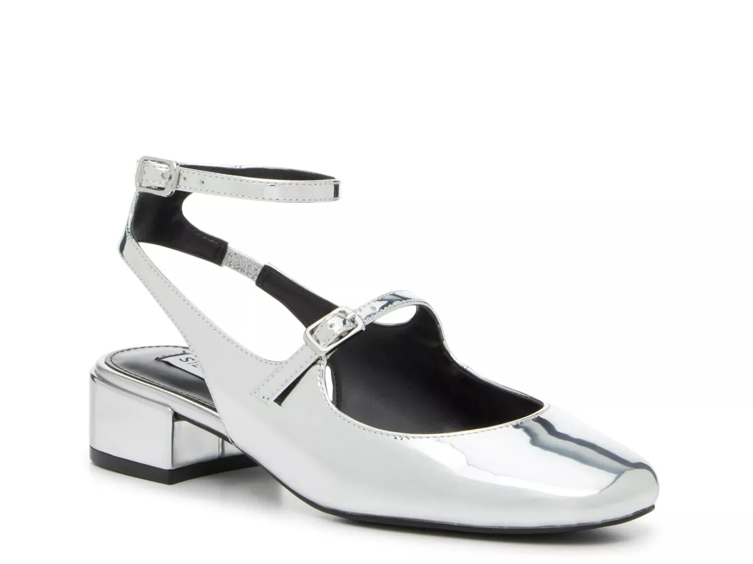 Steve Madden Стив Мэдден Спектор Мэри Джейн, серебристый металлик Синтетика