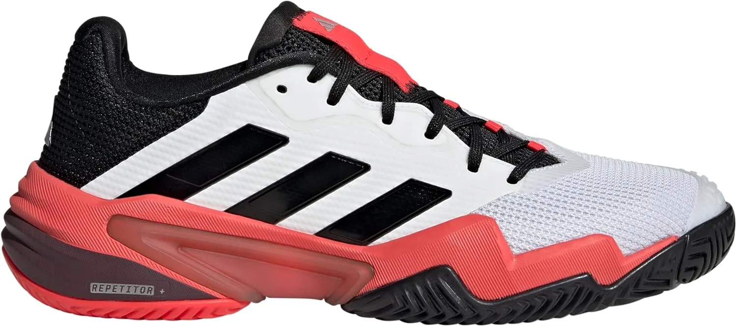 Кроссовки для тенниса Adidas Barricade 13, White/Black/Lucid Red — фото 3