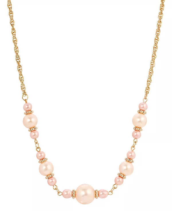 

Ожерелье из розового искусственного жемчуга 2028, pink