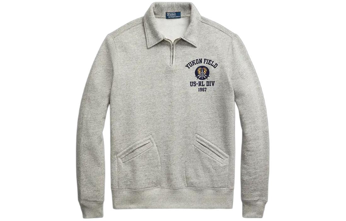 

Поло с застежкой-молнией Polo Ralph Lauren, серый