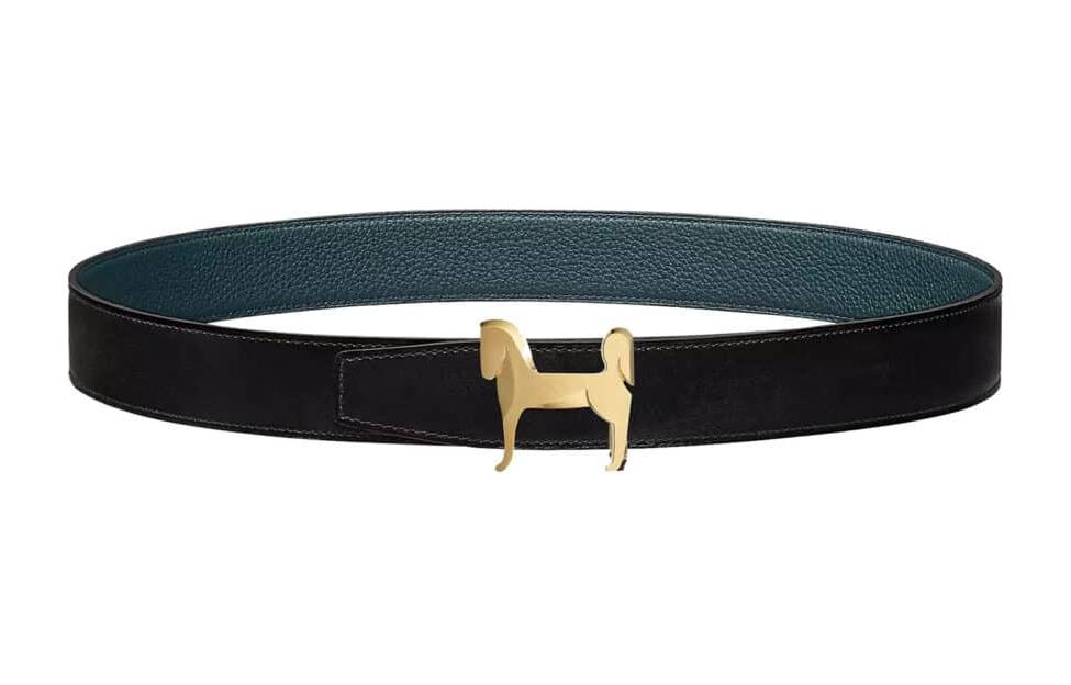 

HERMES Ремень Panache Ostrich Leather мужской черный 32 см