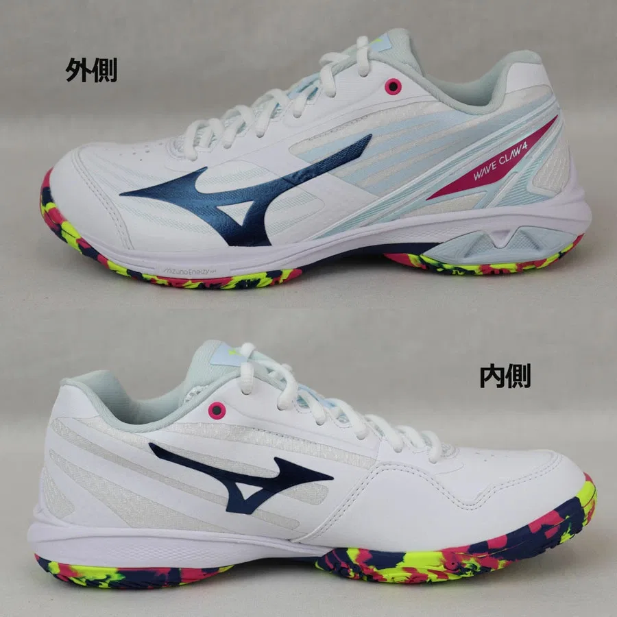 Унисекс кроссовки для бадминтона «Wave Claw 4» от Mizuno, 02 White X Ice Blue — фото 3