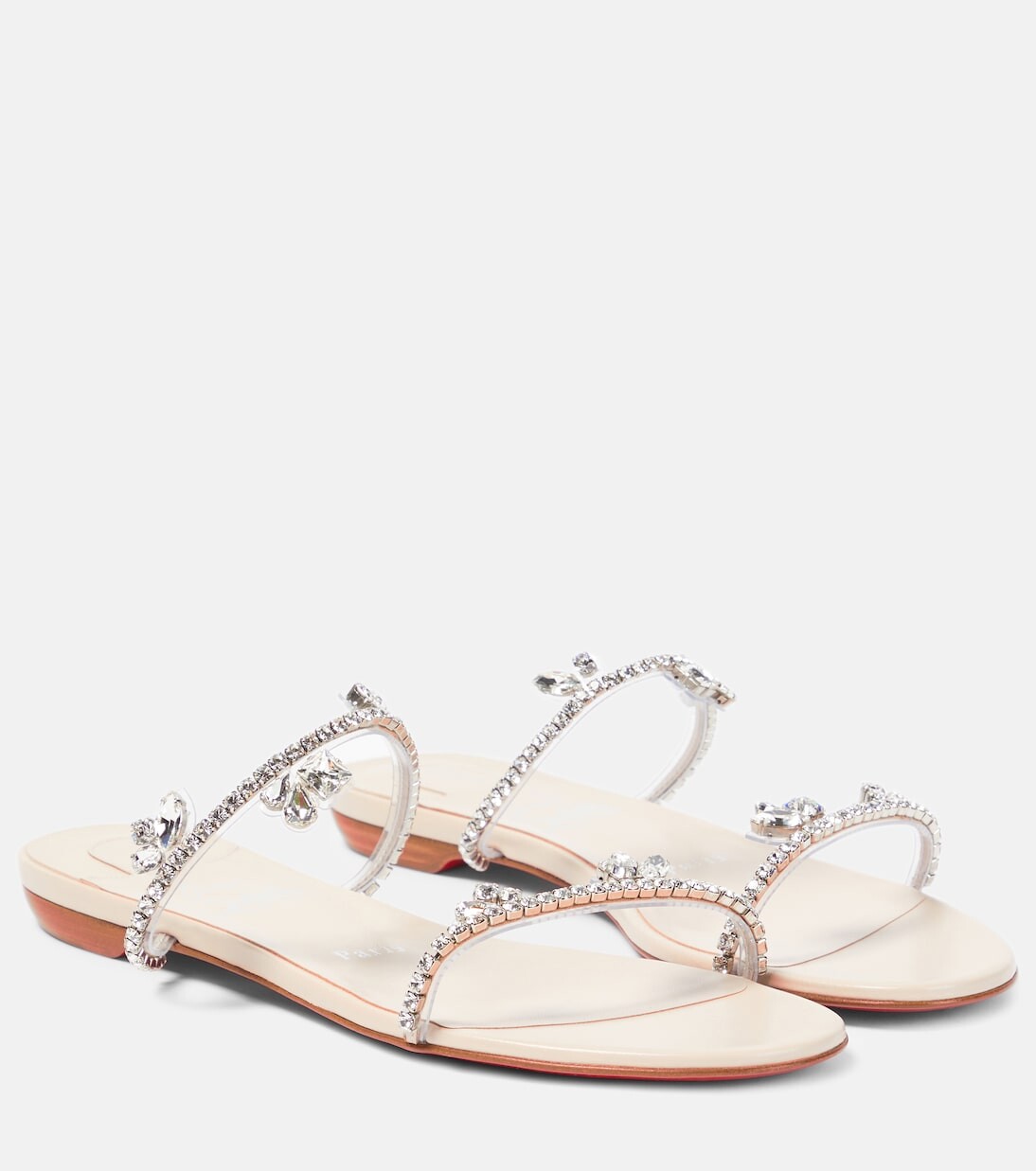 Сандалии just queenie из кожи и пвх Christian Louboutin, серебряный