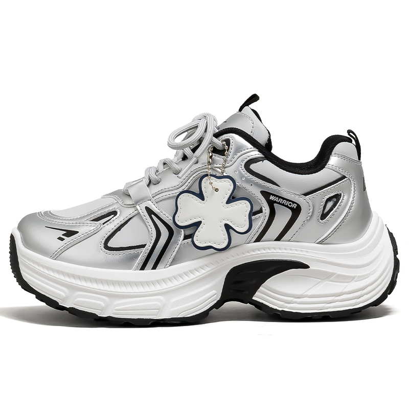 

WARRIOR Высокие износостойкие легкие нескользящие кроссовки low top chunky unisex white/dark blue