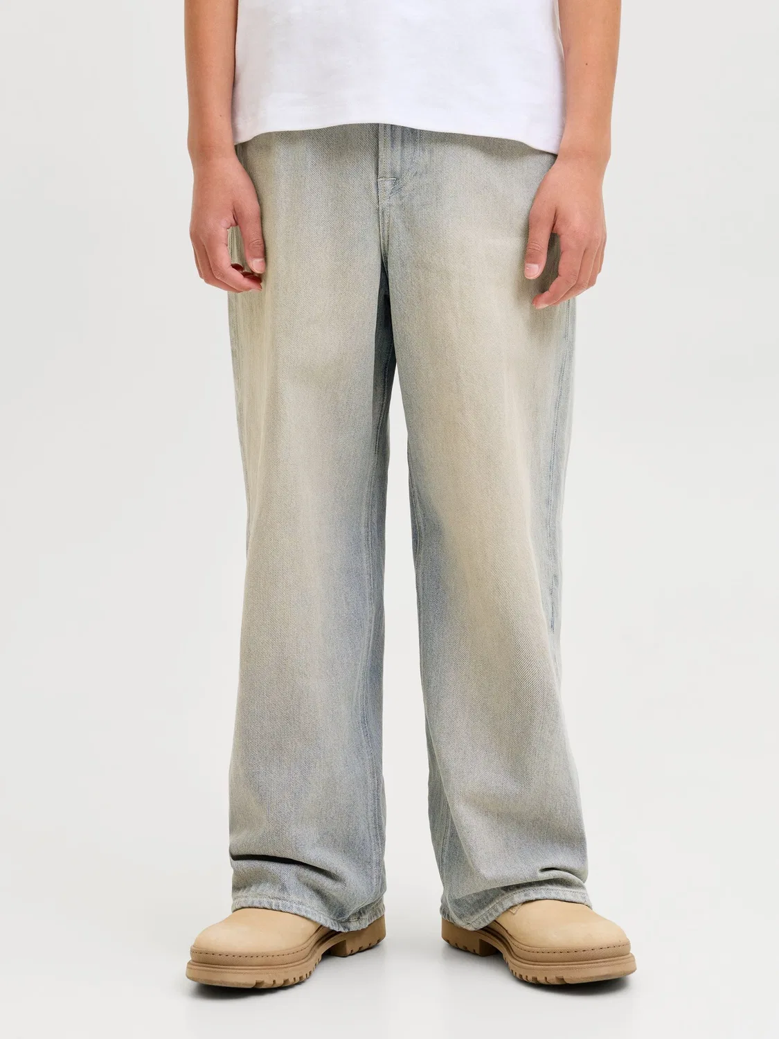 Широкие джинсы, stonewashed, JACK & JONES Junior, blue denim — фото 3