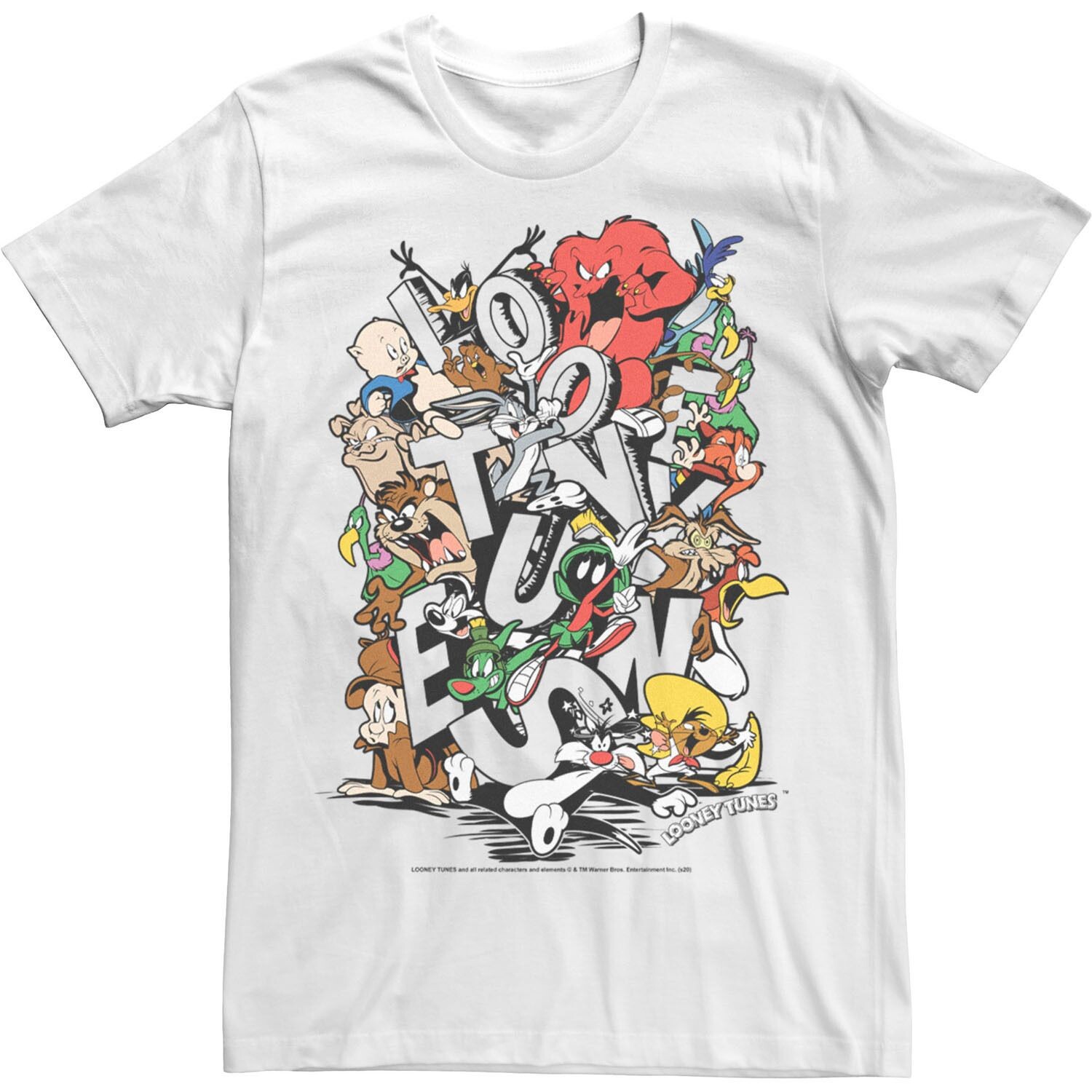 

Мужская неоновая футболка Looney Tunes Group Shot Stack Licensed Character