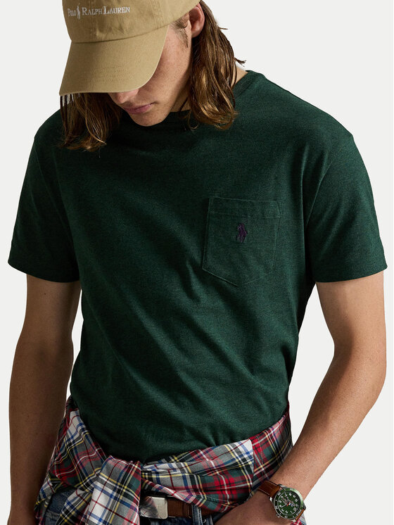 Футболка custom slim fit 710671438460 Polo Ralph Lauren, зелёный — фото 4
