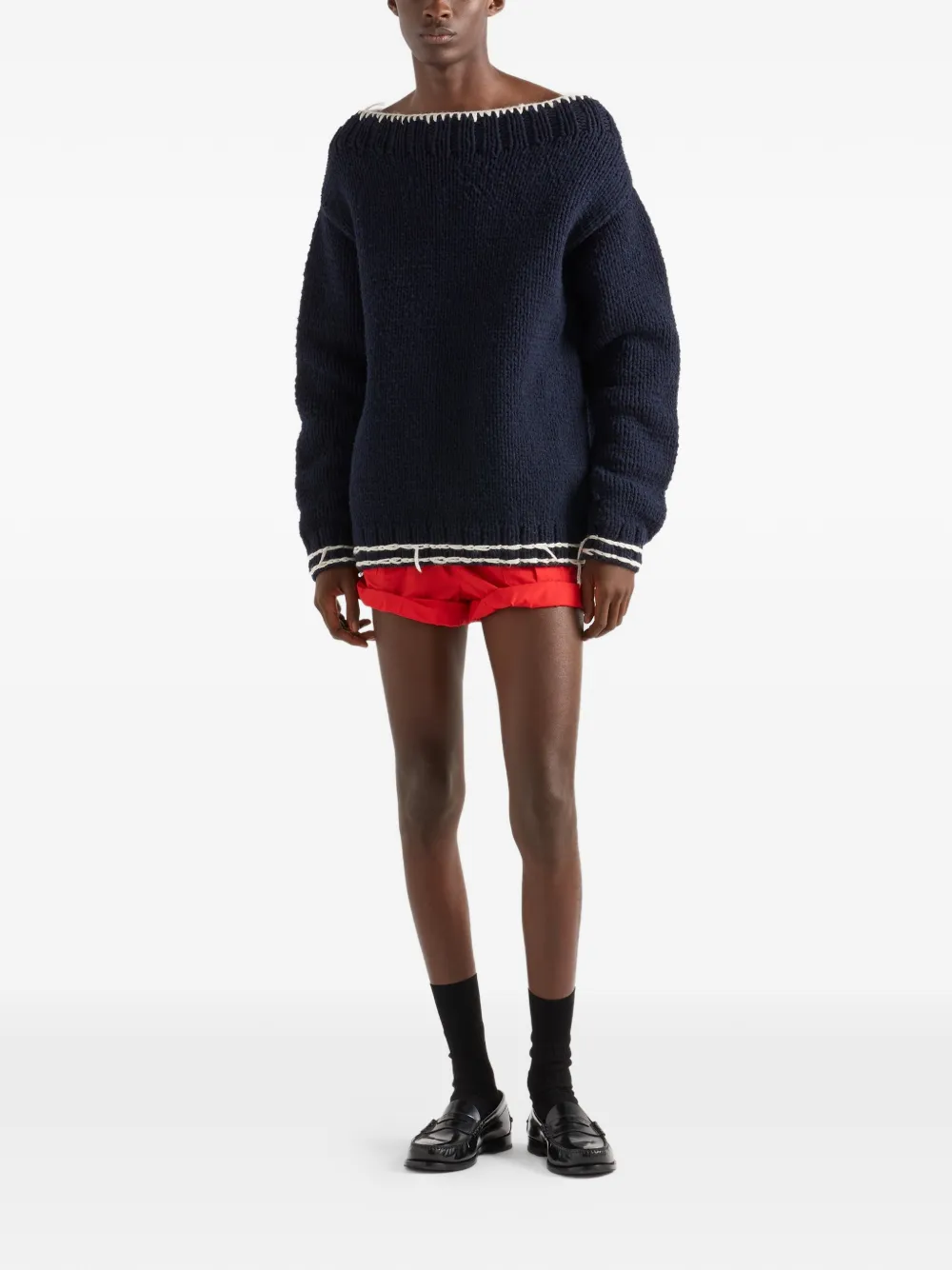 

Карго-шорты на эластичном поясе Prada, красный