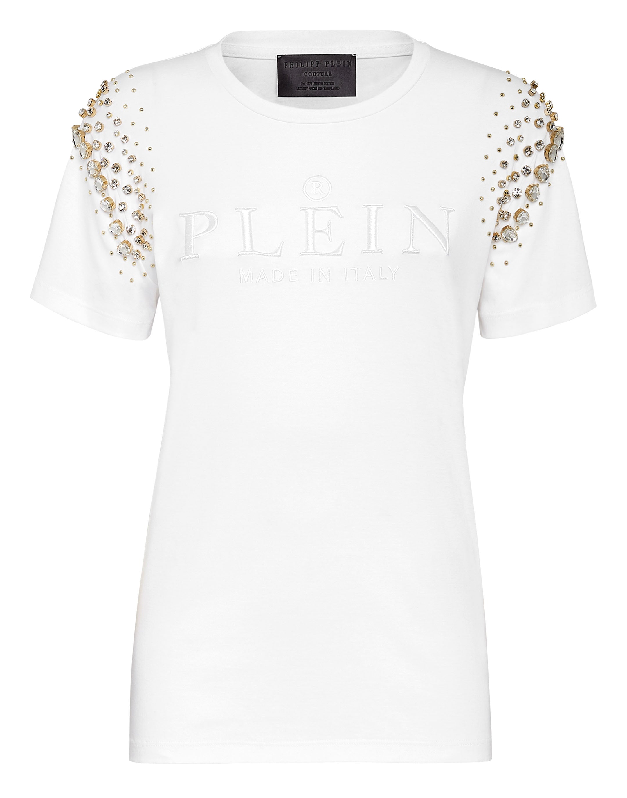 

Футболка с круглым вырезом SS Crystal Iconic Plein PHILIPP PLEIN, белый