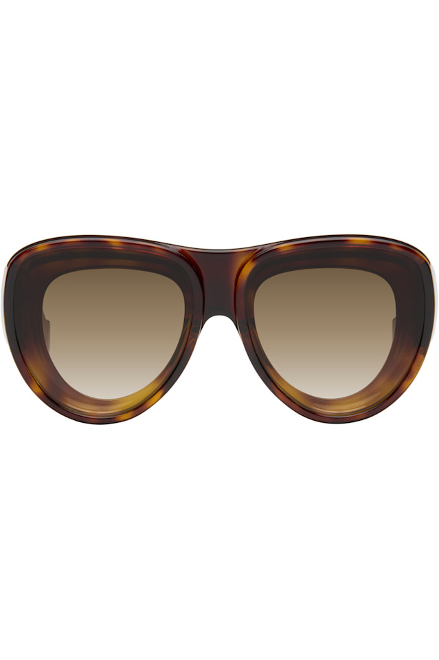 

Передние линзы авиаторских солнцезащитных очков Loewe, цвет havana