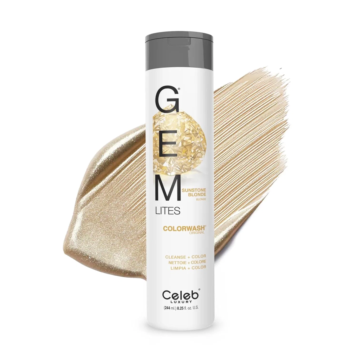Шампунь-краска для волос «Gem Lites Semi Permanent Colourwash» от Celeb Luxury Celeb Luxury, Blonde Sunstone
